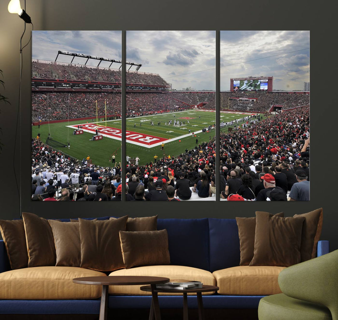 Rutgers Scarlet Knights Football Team Print - SHI Stadium, Piscataway Wall Art Canvas Print