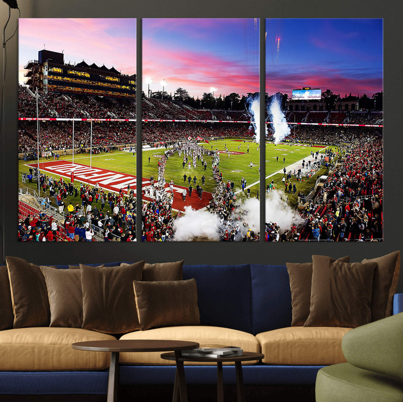 25557-MGV-CV-36X24-Stanford University Cardinal Football Team Print - Stanford Stadium Wall Art Canvas Print