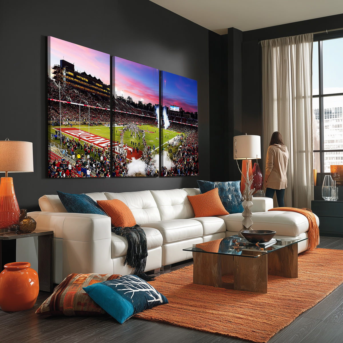 25557-PAN-FL-20X10 - Stanford University Cardinal Football Team Print - Stanford Stadium Wall Art Canvas Print