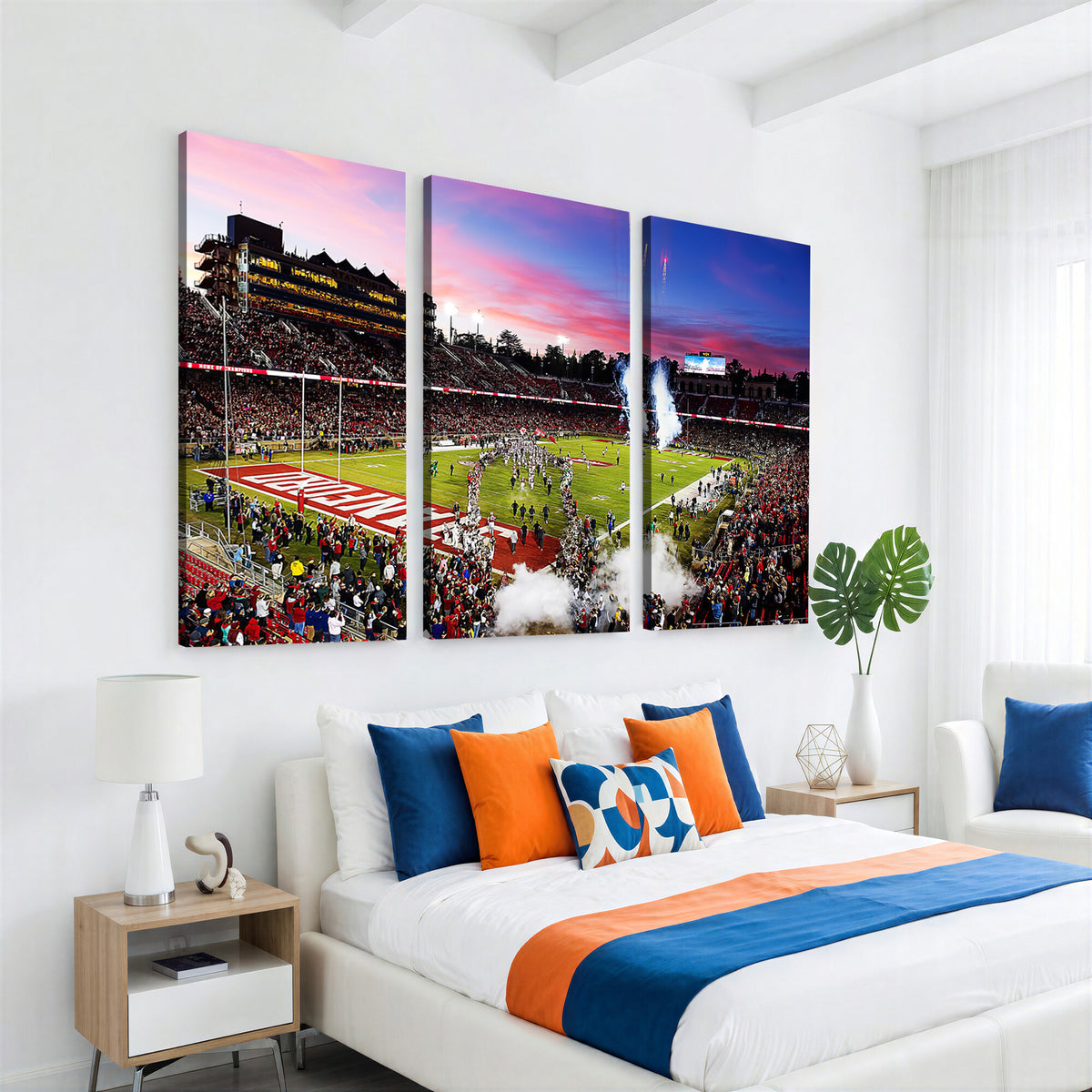 25557-MGV-CV-36X24 - Stanford University Cardinal Football Team Print, Stanford, Framed and Ready to Hang
