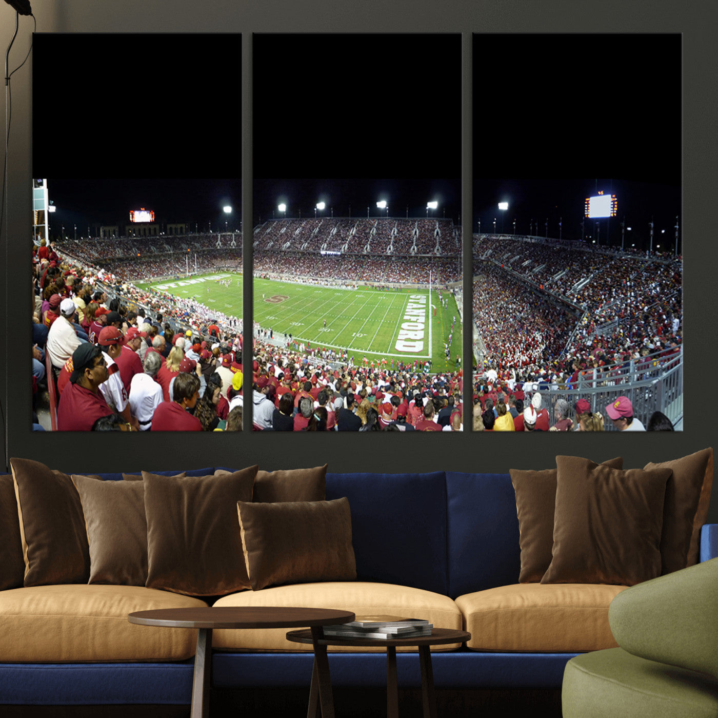 MGV-CV-48X32-3P - Stanford University Cardinal Football Team Print - Stanford Stadium Wall Art Canvas Print