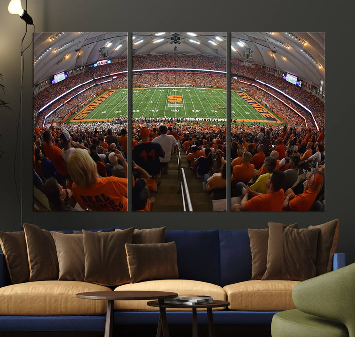 From above, the view resembles the Syracuse University Orange Football Team Wall Art Canvas.