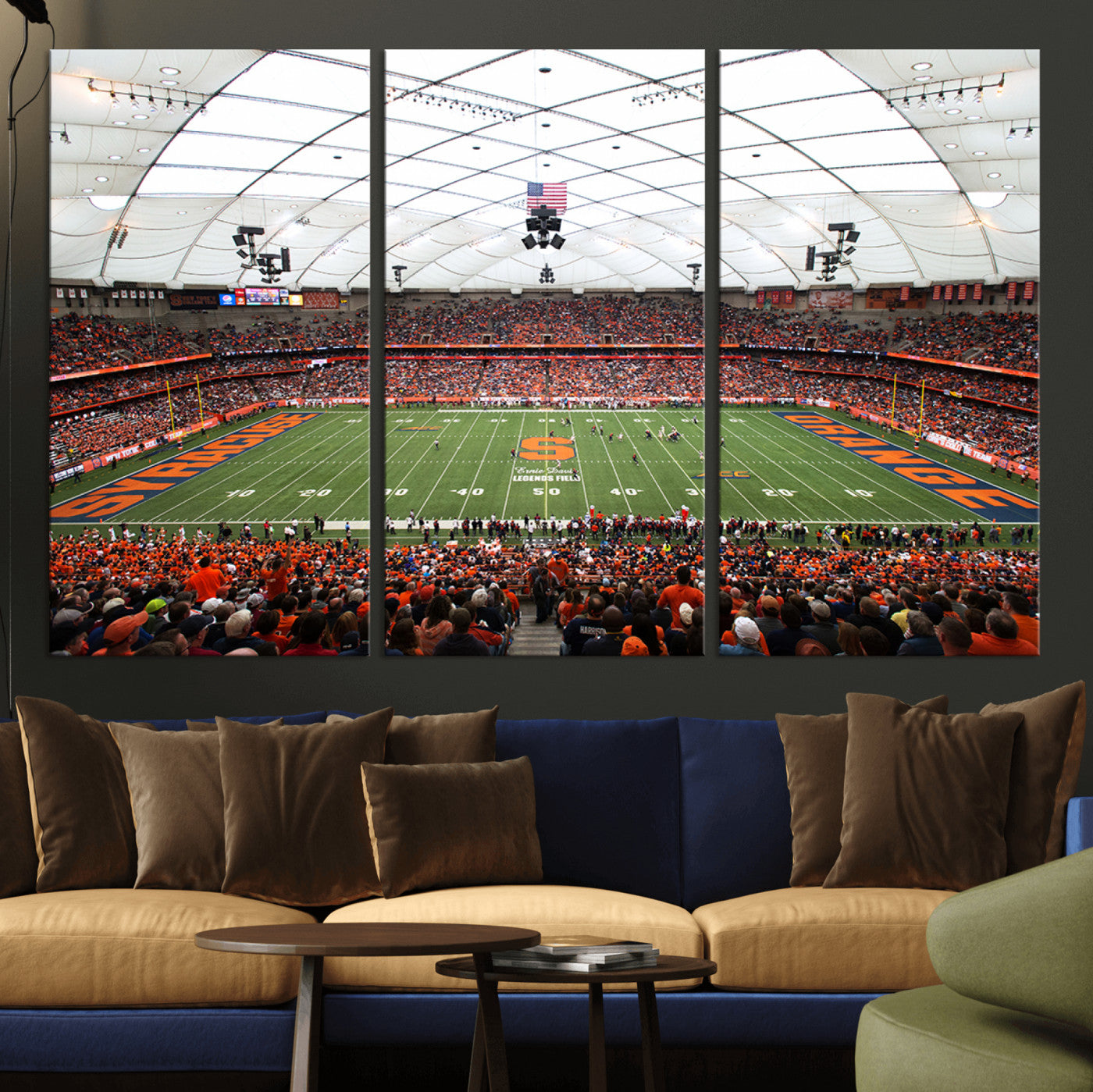 MGV-CV-48X32-3P - Syracuse University Orange Football Team Print - Syracuse JMA Wireless Dome Wall Art Canvas Print
