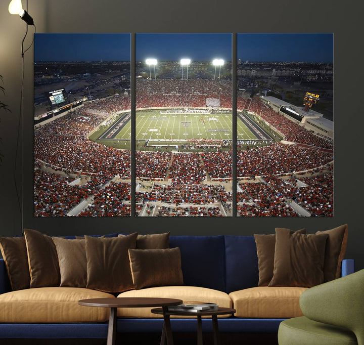 Texas Tech Red Raiders Football Team Print - Lubbock Jones AT&T Stadium Wall Art Canvas Print