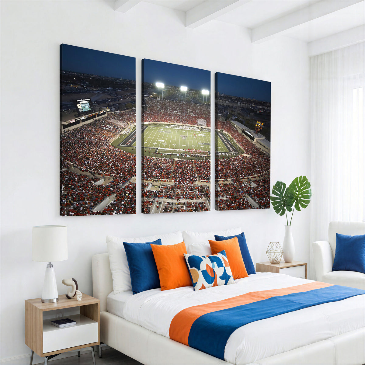 55763-MGV-CV-36X24 - Texas Tech Red Raiders Football Team Print, Lubbock Jones AT&T Stadium, Framed and Ready to Hang
