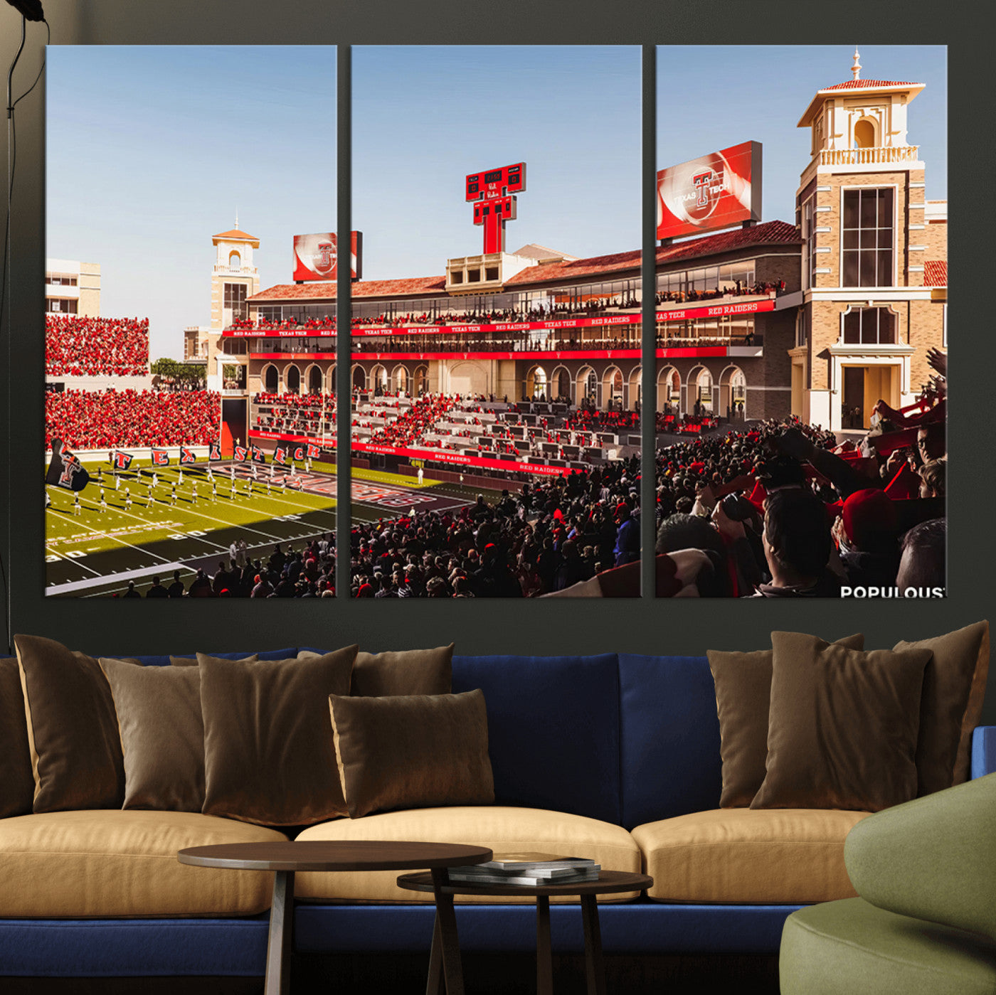 MGV-CV-48X32-3P - Jones AT&T Stadium Texas Tech Red Raiders Wall Art | Large Att Stadium Canvas Print | College