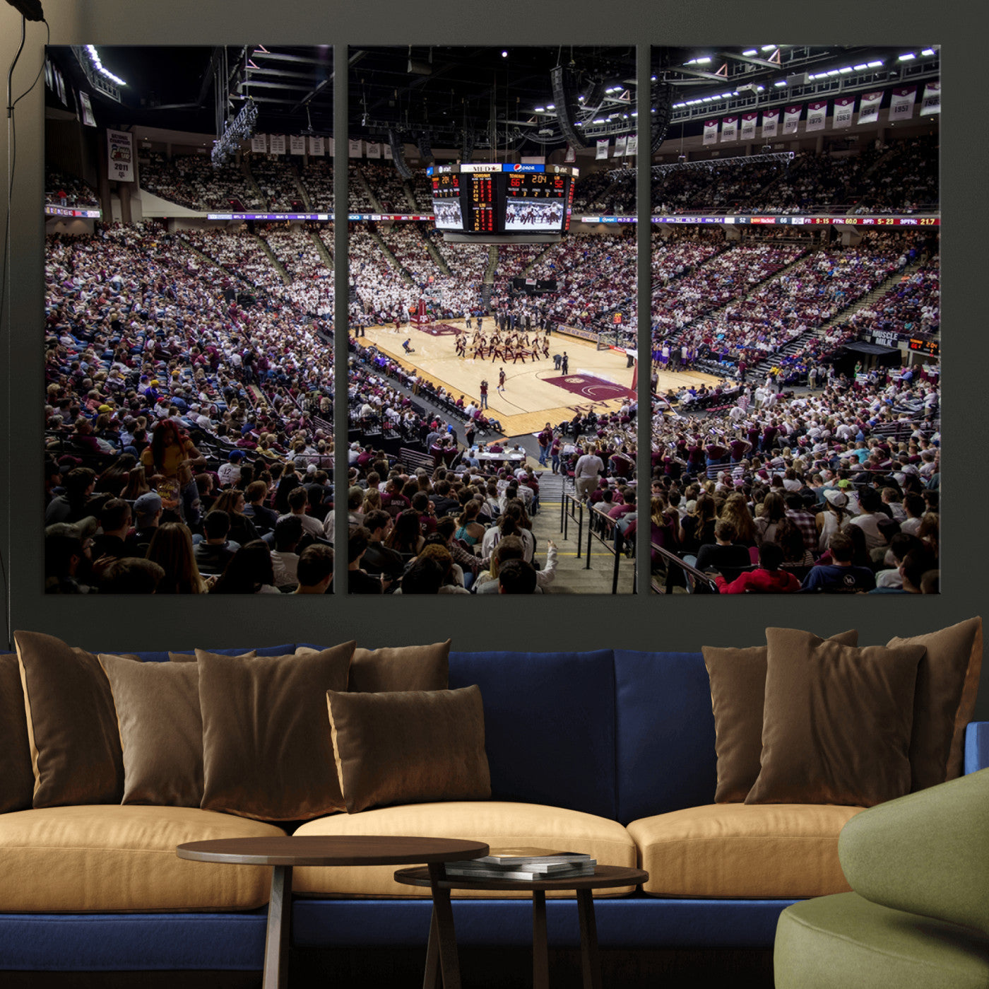 76876-MGV-CV-36X24-University of Nebraska Cornhuskers Basketball Team Print - Lincoln Red Arena Wall Art Canvas Print