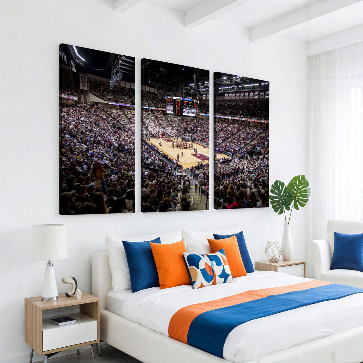 76876-MGV-CV-36X24 - University of Nebraska Cornhuskers Basketball Team Print - Lincoln Red Arena Wall Art Canvas Print