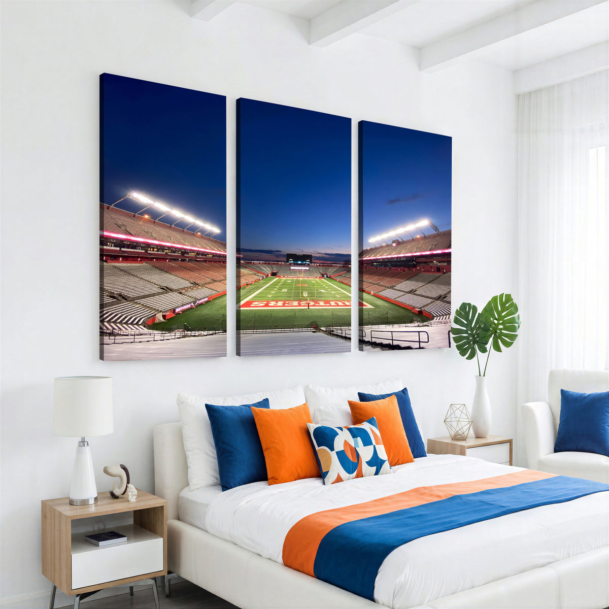 15051-MGV-CV-36X24 - Rutgers Scarlet Knights Football Team Print, Piscataway SHI Stadium