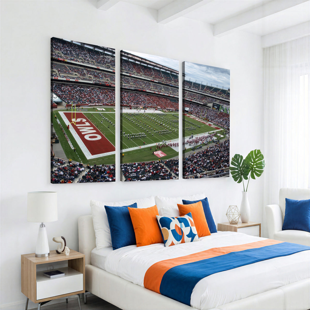 15310-MGV-CV-36X24 - The Temple University Owls Athletics Team Print, Framed and Ready to Hang