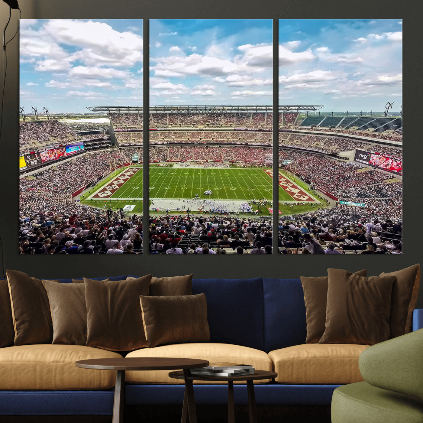 MGV-CV-48X32-3P - The Temple University Owls Athletics Team Print - Philadelphia Lincoln Financial Field Stadium Wall