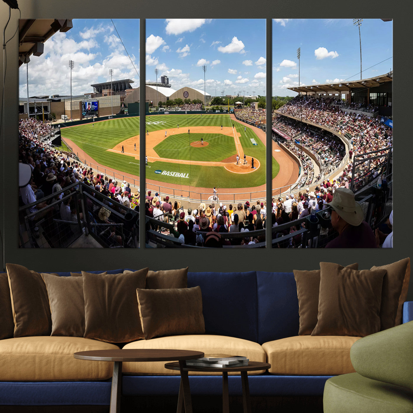 MGV-CV-48X32-3P - The Texas A&M University Aggies Athletics Team Print - College Station Kyle Field Wall Art Canvas