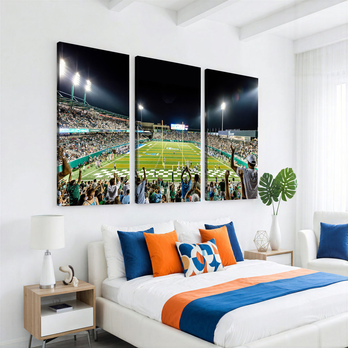 56448-MGV-CV-36X24 - The Tulane University Green Wave Football Team Print, New Orleans Yulman Stadium