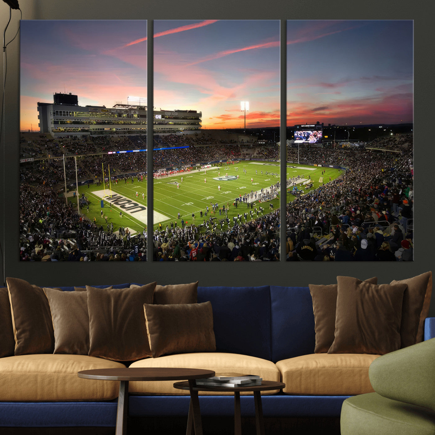 64416-MGV-CV-36X24-The University of Connecticut UCONN Huskies Football Team Print - East Hartford Pratt & Whitney