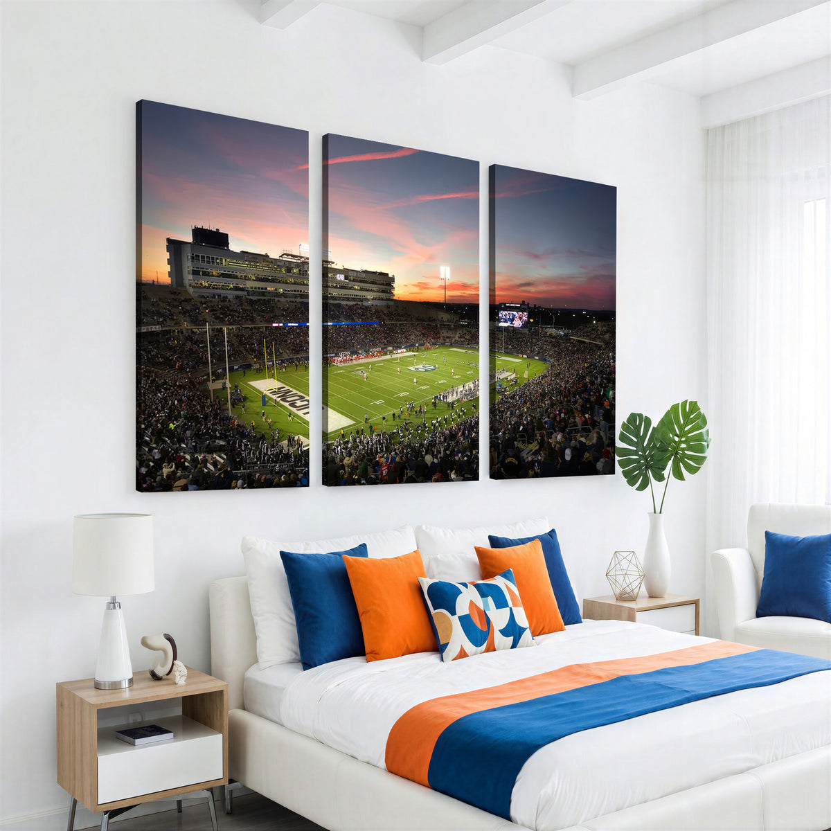 64416-MGV-CV-36X24 - The University of Connecticut UCONN Huskies Football Team Print, Framed and Ready to Hang