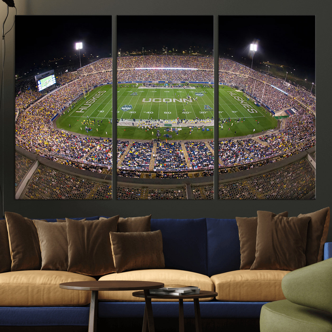 52855-MGV-CV-36X24-The University of Connecticut UCONN Huskies Football Team Print - East Hartford Pratt & Whitney