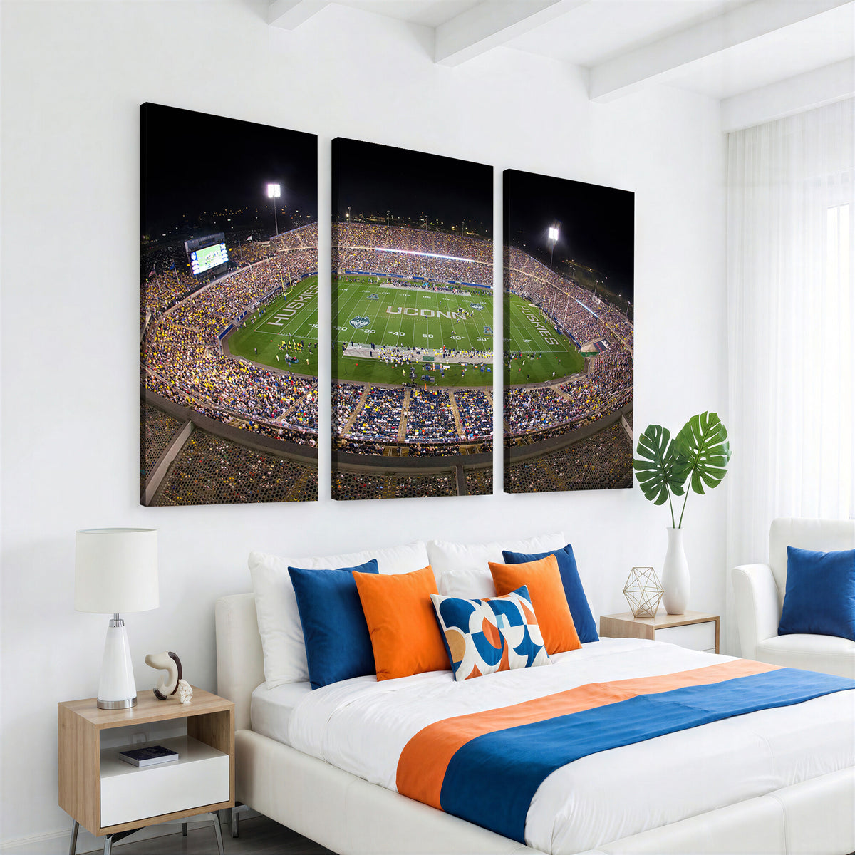 52855-MGV-CV-36X24 - The University of Connecticut UCONN Huskies Football Team Print, East Hartford