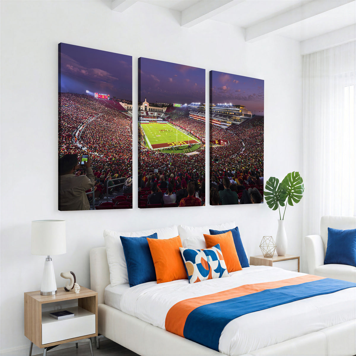 73373-MGV-CV-36X24 - The University of Southern California USC Trojans Football Team Print, Extra Large Game Room Wall Decor