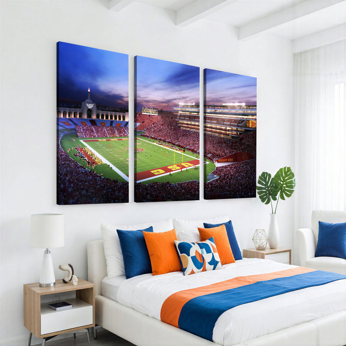 71879-MGV-CV-36X24 - The University of Southern California USC Trojans Football Team Print, Framed and Ready to Hang