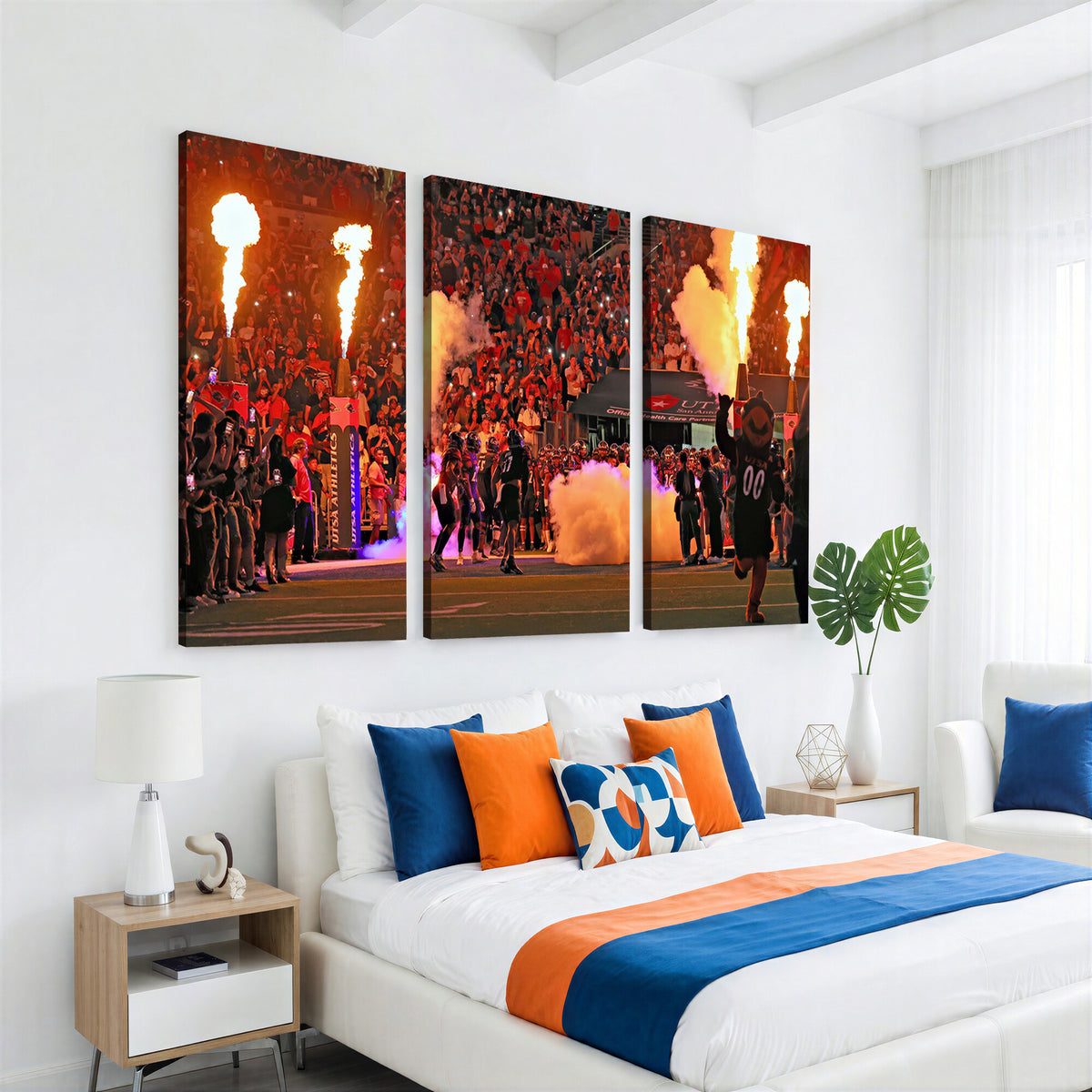 98664-MGV-CV-36X24 - The University of Texas at San Antonio Roadrunners Football Team Print, Extra Large Game Room Wall Decor