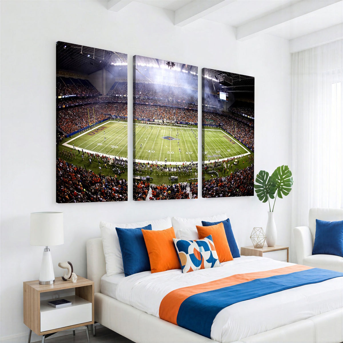 46972-MGV-CV-36X24 - The University of Texas at San Antonio Roadrunners Football Team Print, Framed and Ready to Hang