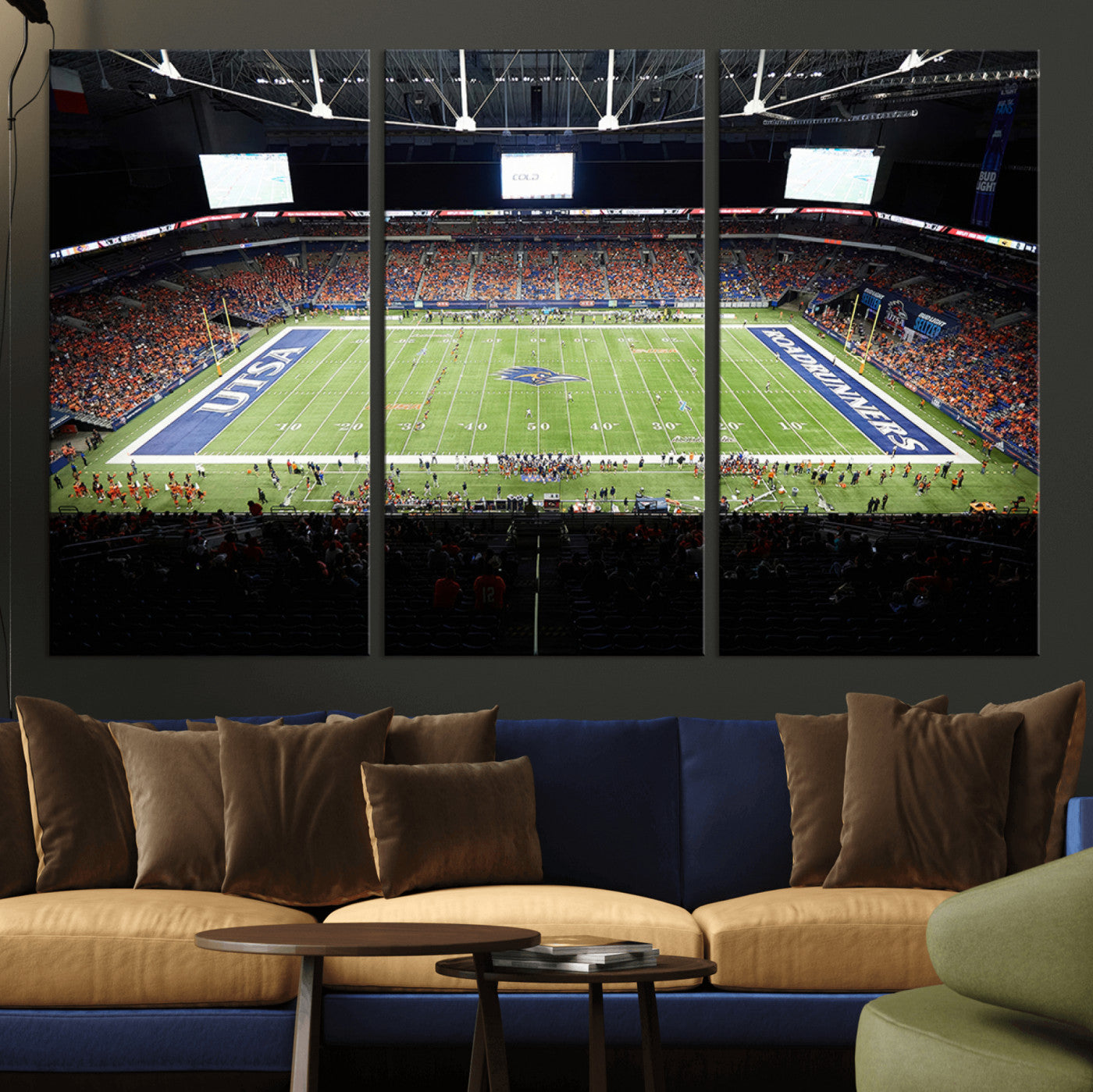 MGV-CV-48X32-3P - The University of Texas at San Antonio Roadrunners Football Team Print - San Antonio Alamodome Wall