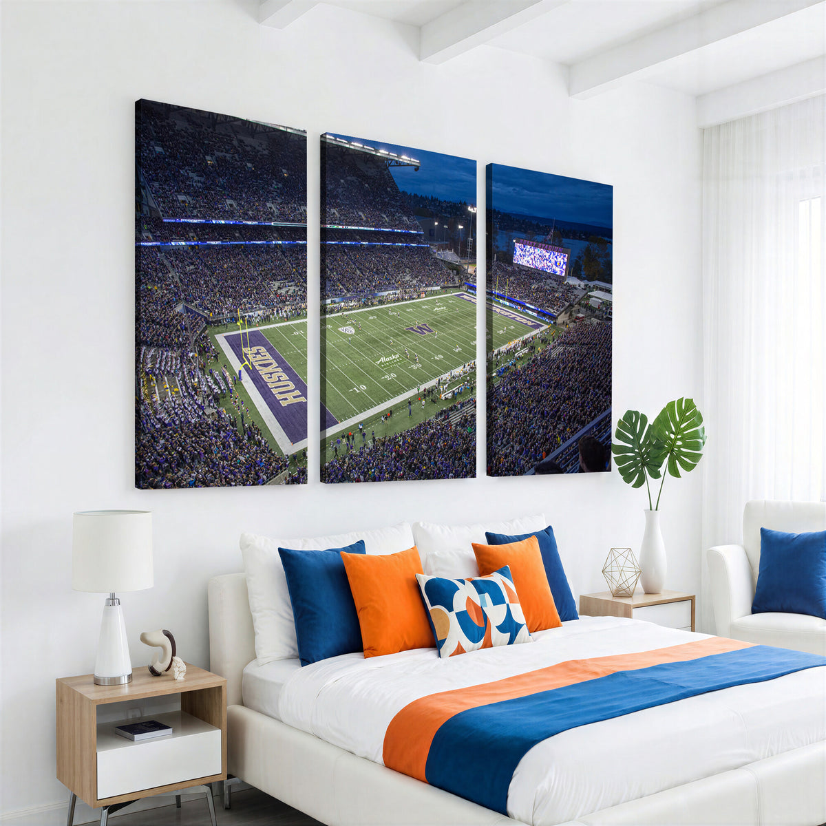 84780-MGV-CV-36X24 - The University of Washington Huskies Football Team Print, Framed and Ready to Hang