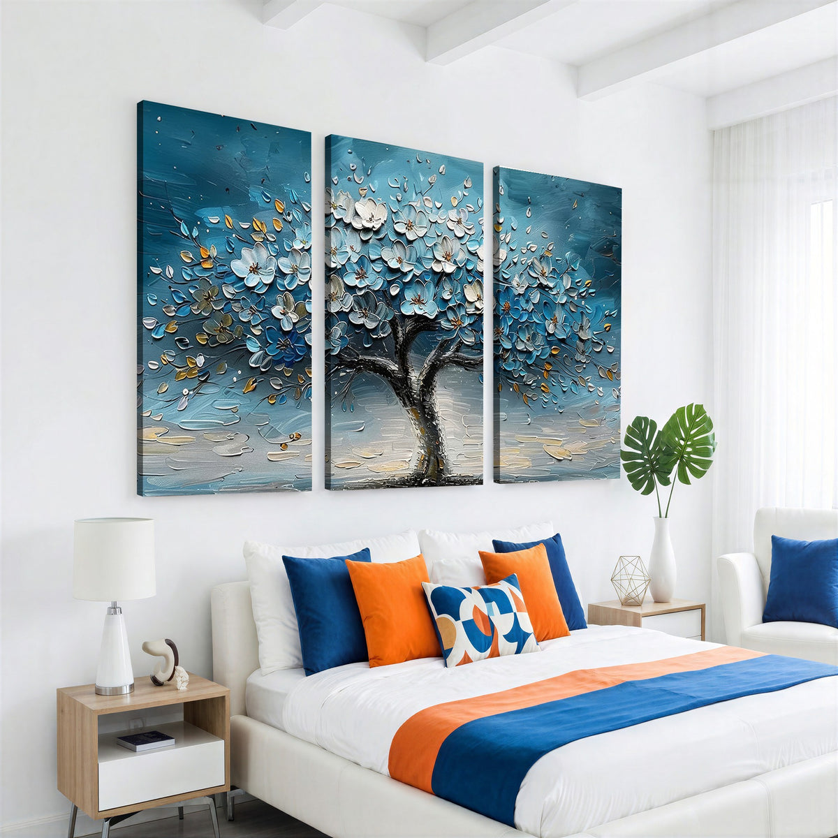24109-_Poster-30x20 - Abstract Blooming Tree Wall Art Canvas Print, Floral Modern Home Decor