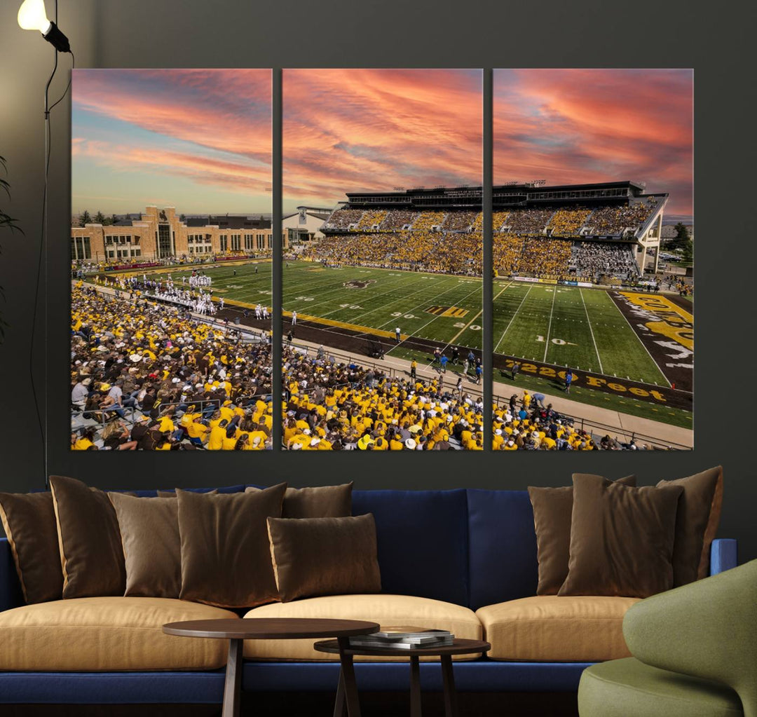 University of Wyoming Cowboys Football Team Print - Laramie Jonah Field at War Memorial Stadium Wall Art Canvas Print