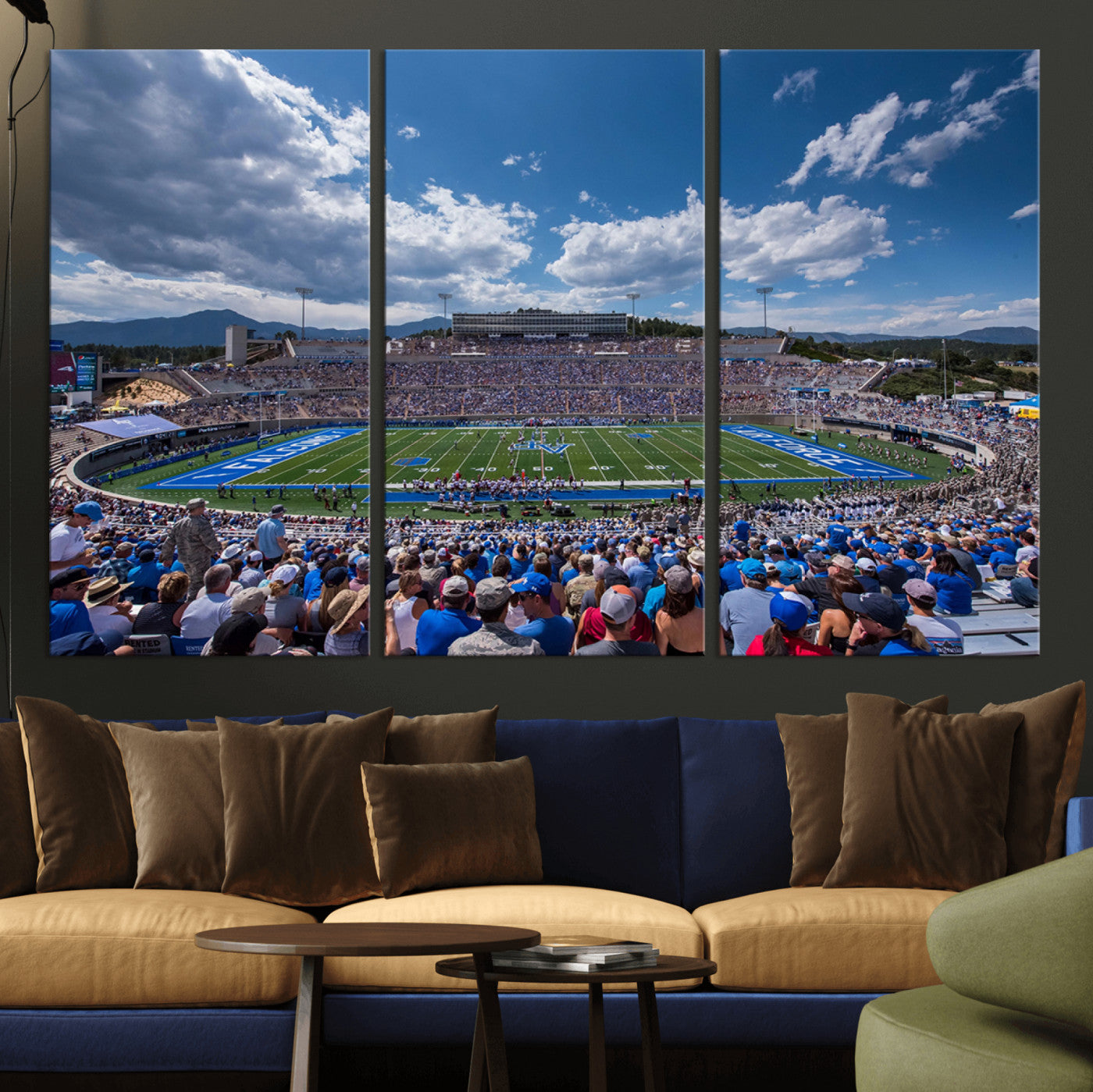 MGV-CV-48X32-3P - Air Force Falcons Football Team Print - Colorado Springs Falcon Stadium Wall Art Canvas Print