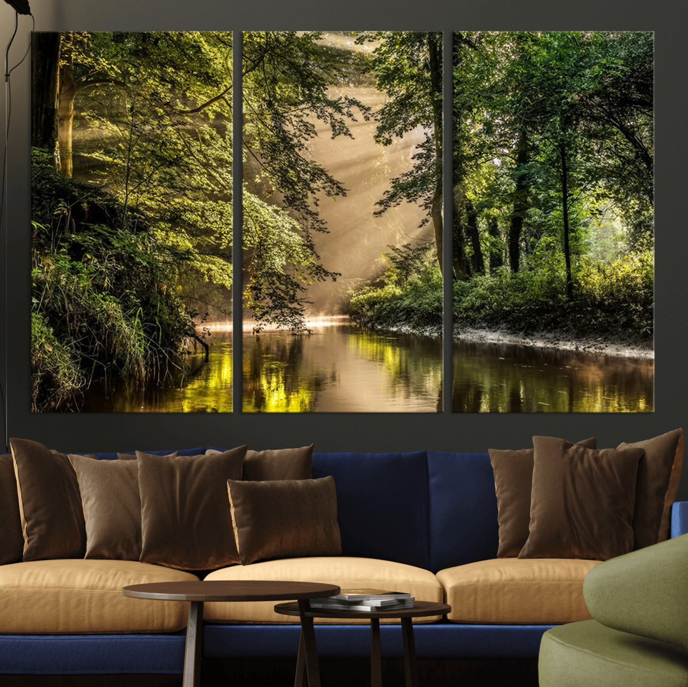 MGV-CV-48X32-3P - Forest Wall Art Print | River Landscape Wall Art | Perfect for Farmhouse Wall Decor, Cabin Wall Art