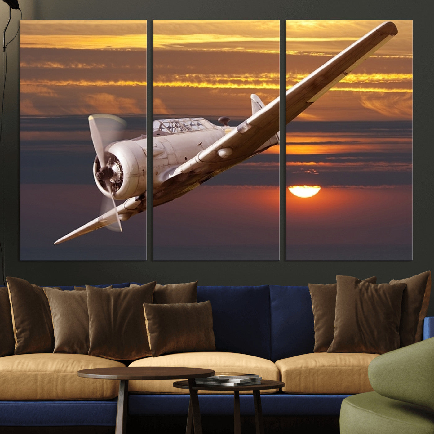 55483-MGV-CV-36X24-Old War Plane Wall Art Canvas Print