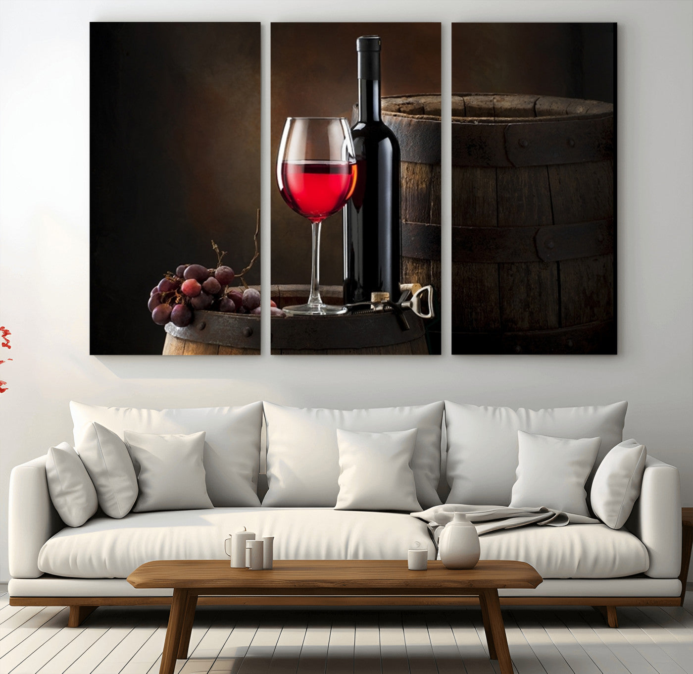 MGV-CV-48X32-3P - Red Wine and Bottle Canvas Print
