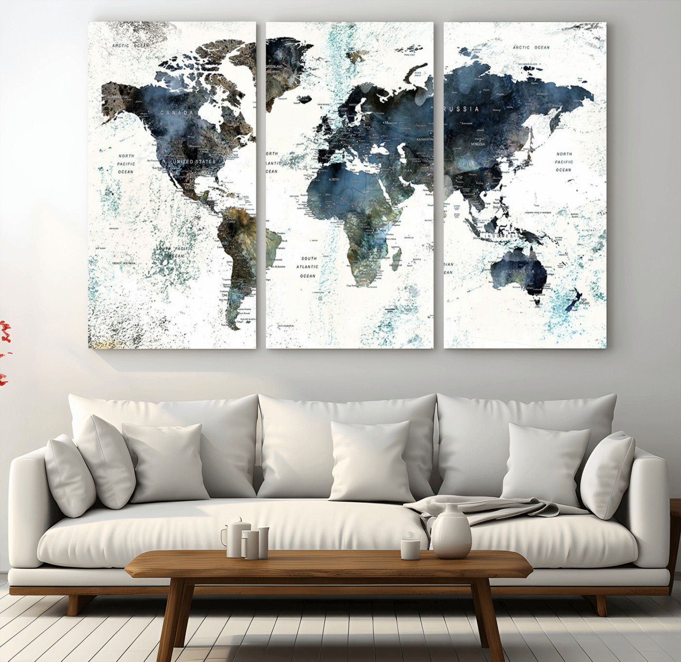 75398-MGV-CV-36X24-Push Pin World Map Canvas Print – Travel Tracker Wall Art for Couples, Perfect Anniversary Gift for Home or Office Decor