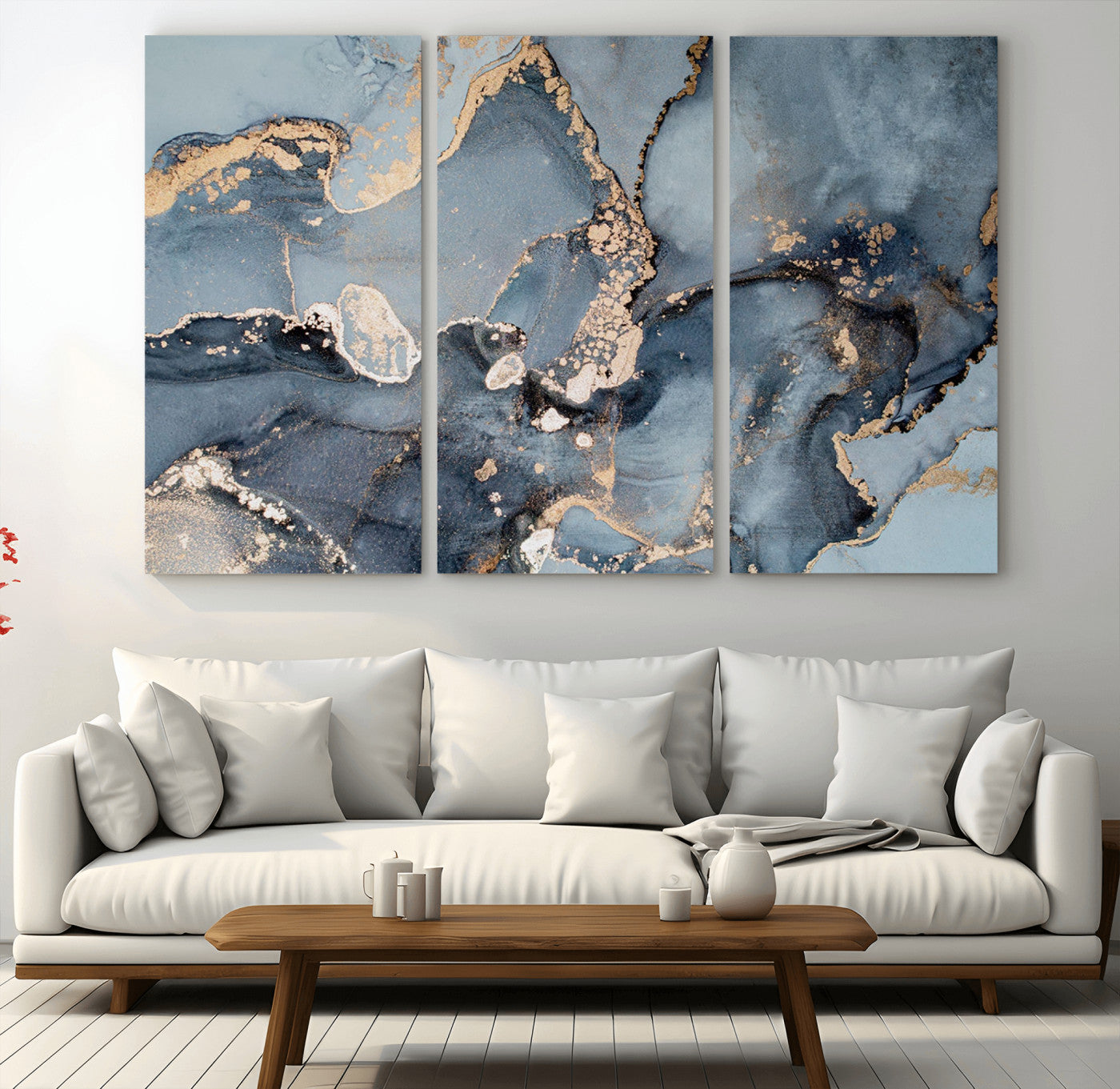 17119-MGV-CV-36X24-Multipanel Marble Fluid Effect Wall Art Abstract Canvas Wall Art Print