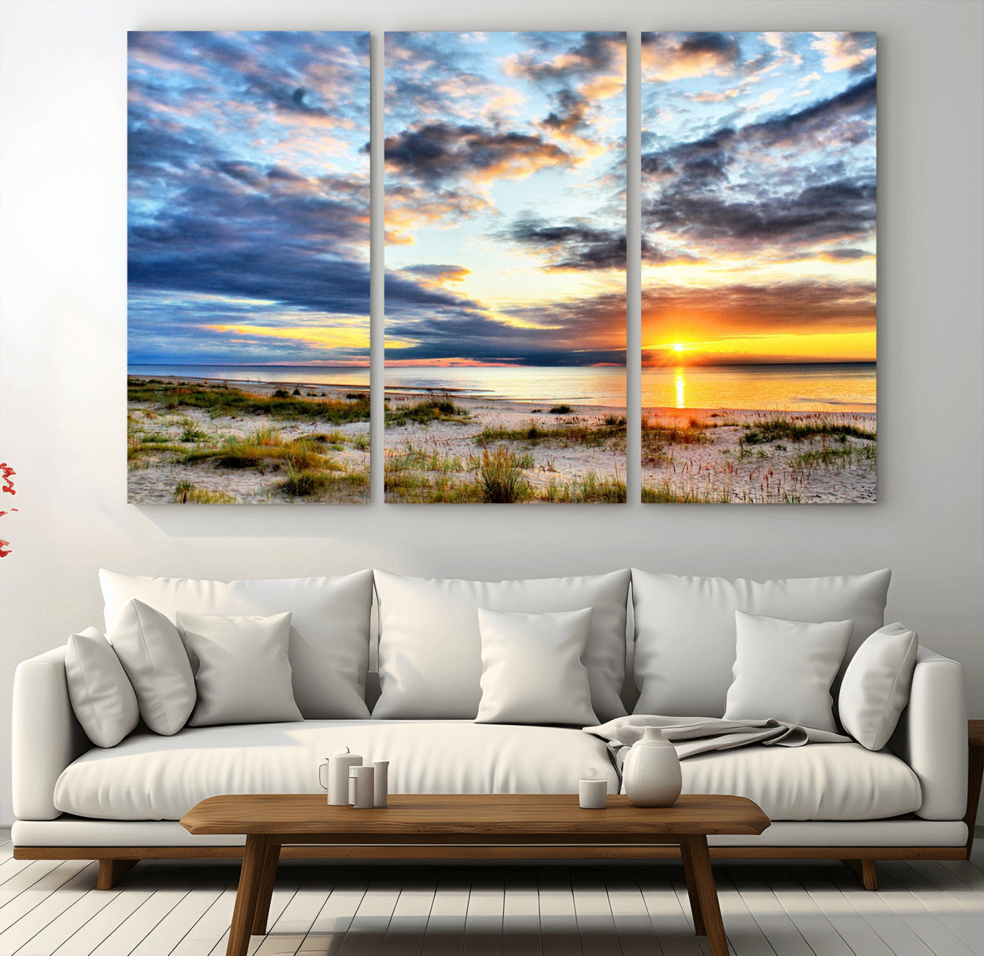 MGV-CV-48X32-3P - Sunset On The Ocean Wall Art Canvas Print