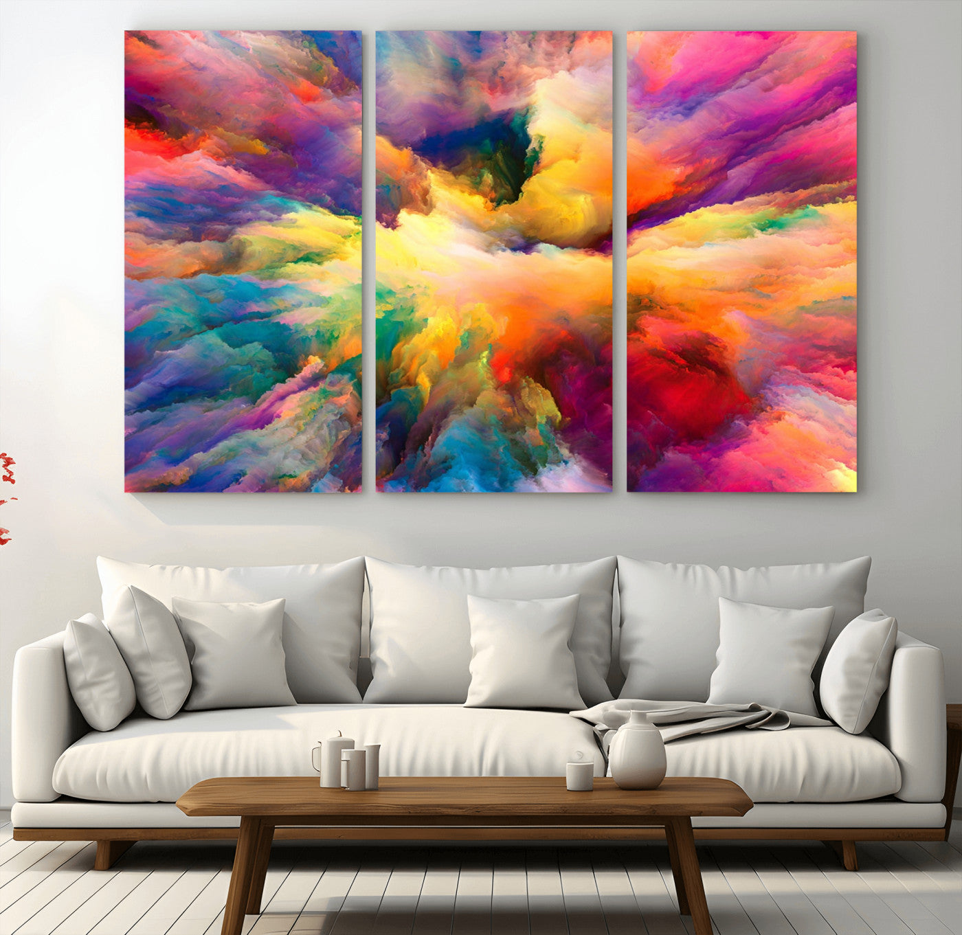 MGV-CV-48X32-3P - Blazing Vibrant Colors Cloud Wall Art Canvas Print