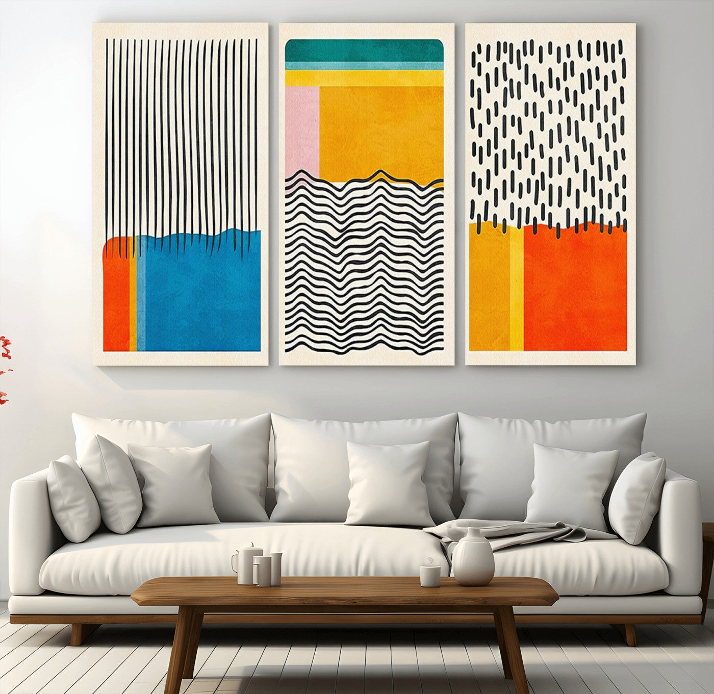 MGV-CV-48X32-3P - Canvas Print Wall Art Abstract Illustrs Art Boho, Framed Abstract Boho Art