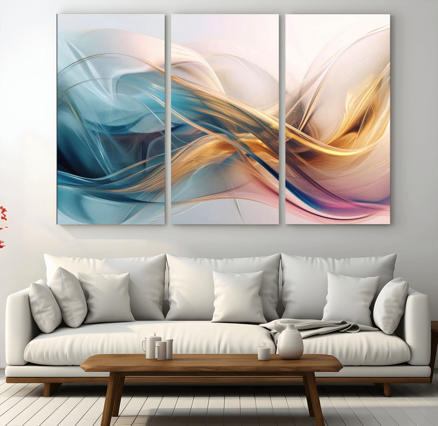 -Abstract Flowing Colors Wall Art Canvas Print