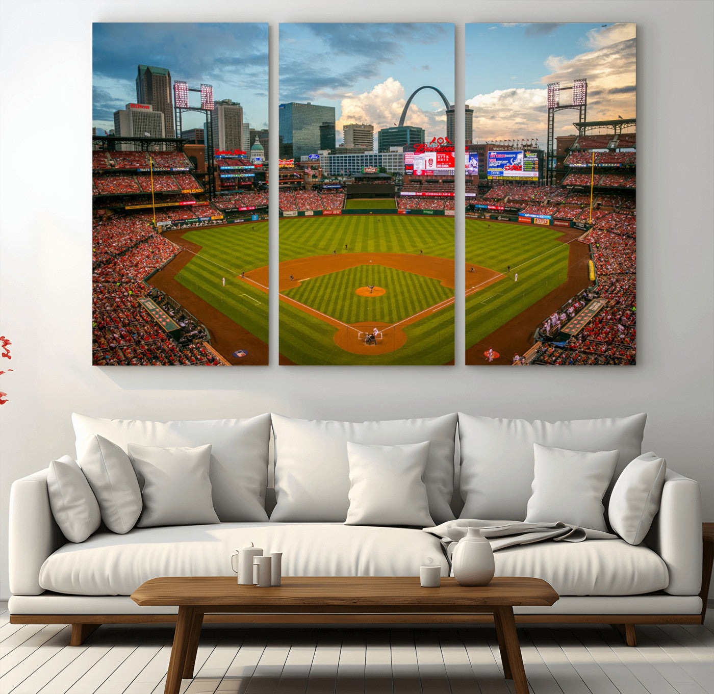 91908-MGV-CV-36X24-Busch Stadium Wall Art Print | St. Louis Cardinals Baseball Stadium Canvas Print | Framed Sports