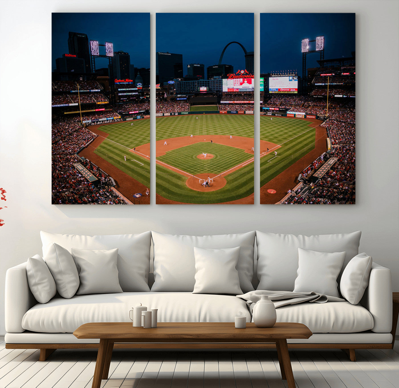 38612-MGV-CV-36X24-St. Louis Cardinals Baseball Team Print - Busch Stadium Wall Art Canvas Print