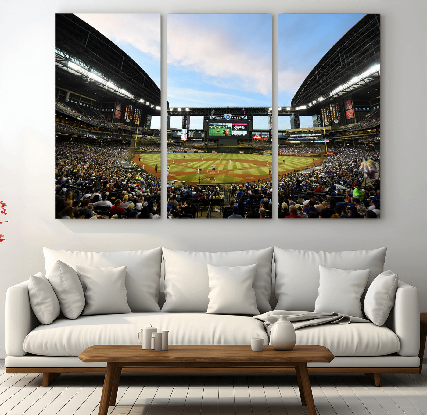 MGV-CV-48X32-3P - Arizona Diamondbacks Baseball Team Print - Phoenix Chase Field Stadium Wall Art Canvas Print