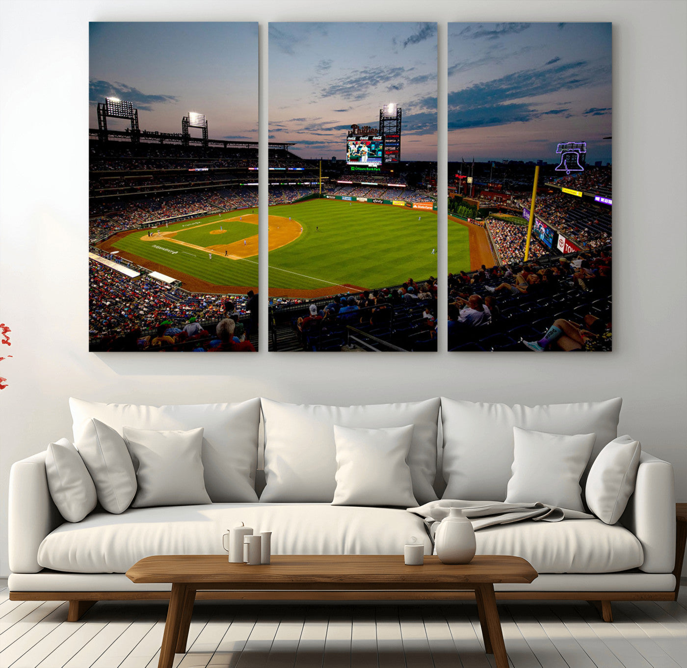 MGV-CV-48X32-3P - Philadelphia Phillies Baseball Team Print - Citizens Bank Park Stadium Wall Art Canvas Print
