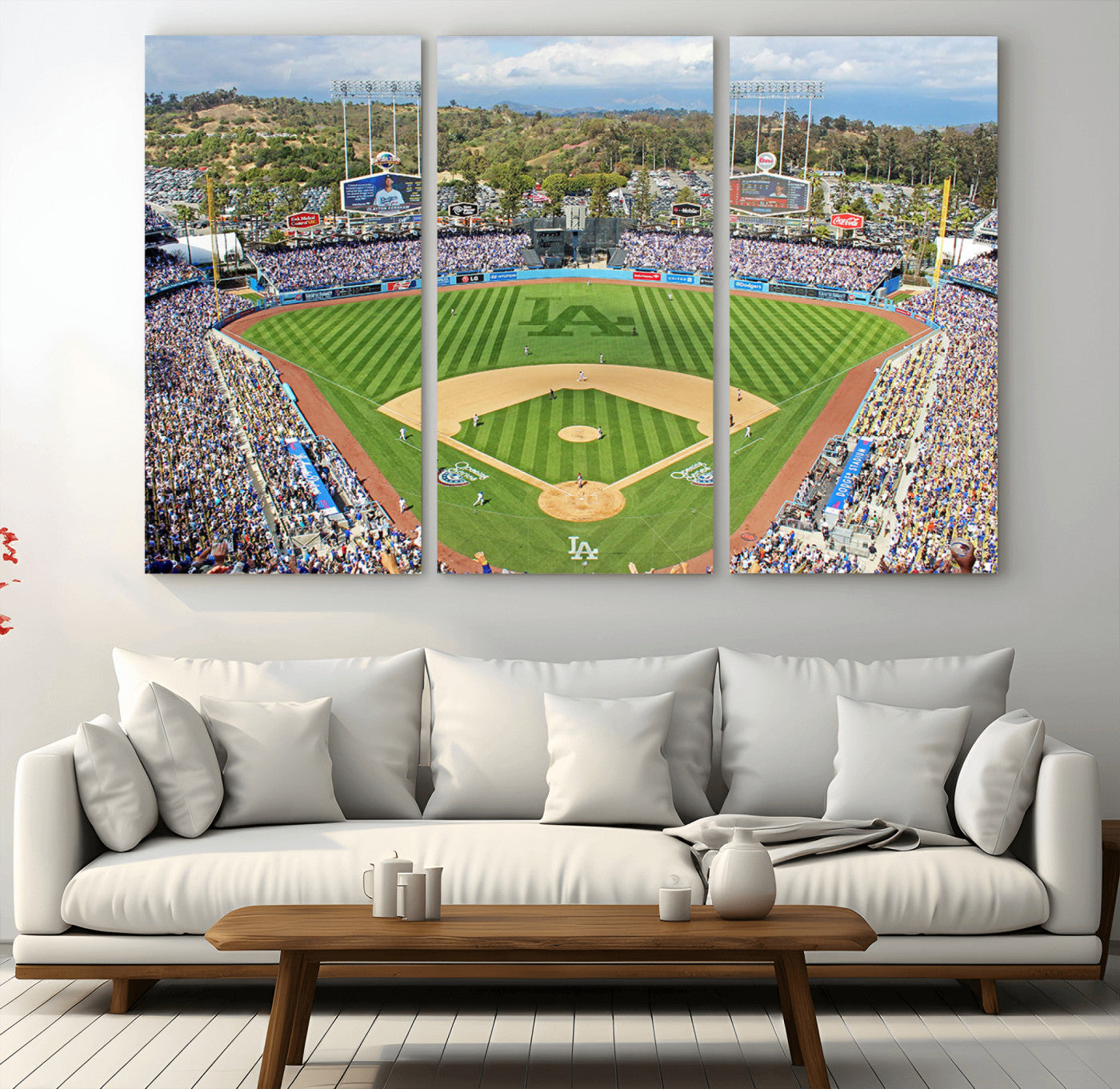 34760-MGV-CV-36X24-Citi Field Wall Art Print | 3-Panel New York Mets Baseball Stadium Canvas Print | Framed Sports