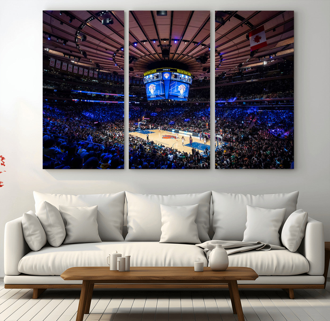 20491-MGV-CV-36X24-Madison Square Garden Basketball Print Canvas- Madison Square Garden Basketball Game Triple Canvas