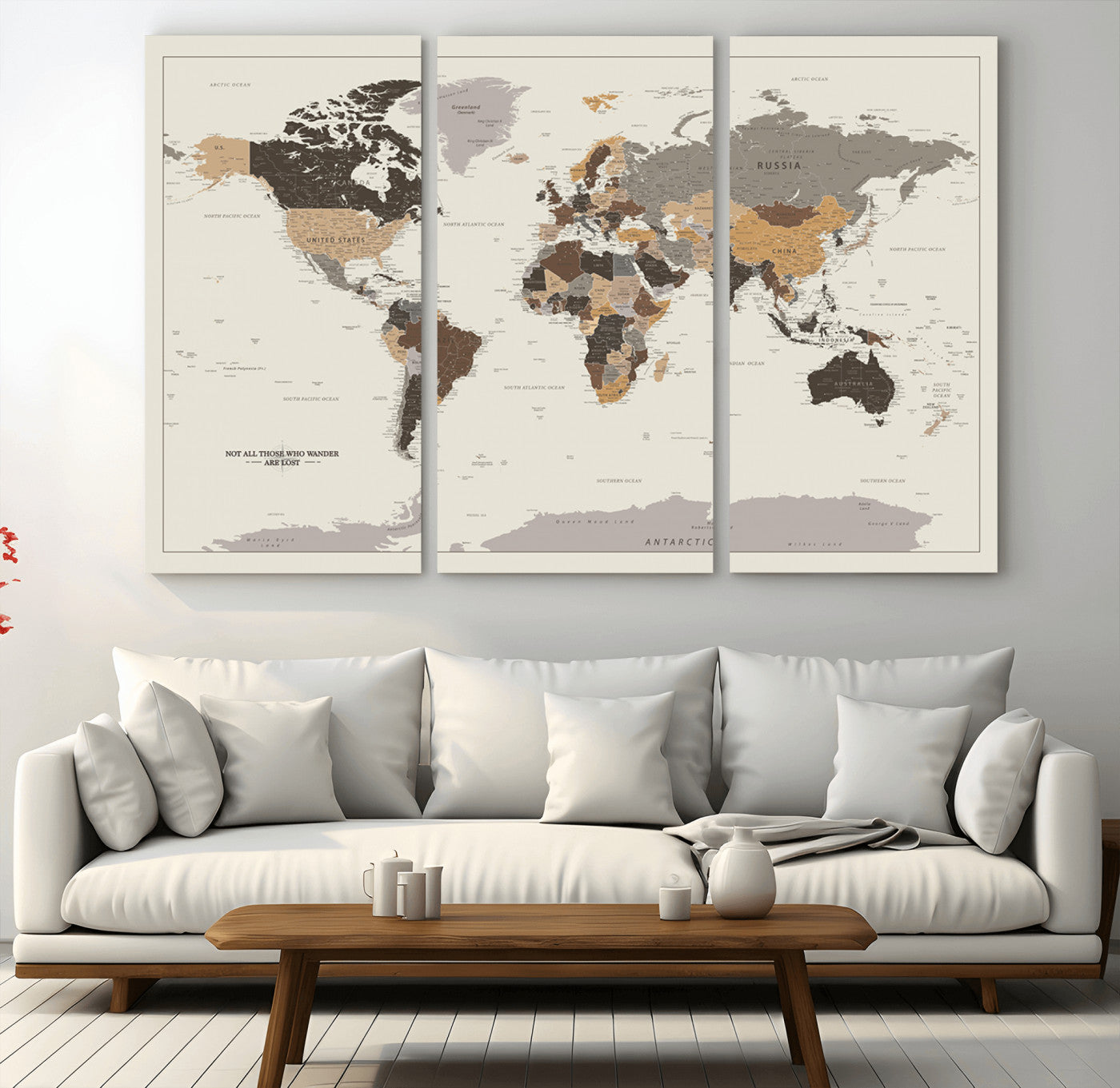 90426-MGV-CV-36X24-Push Pin World Map Canvas Print – Travel Tracker Wall Art for Couples, Perfect Anniversary Gift for Home or Office Decor