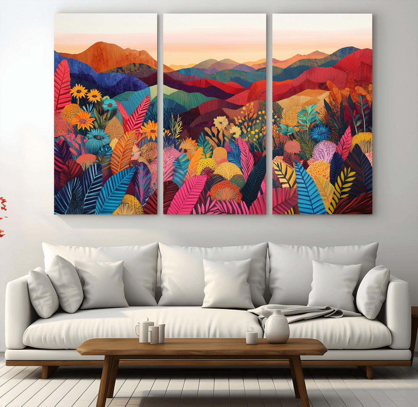MGV-CV-48X32-3P - YAYOI KUSAMA Abstract Print - Landscape Canvas Wall Art Print - Vibrant Modern Decor for Living