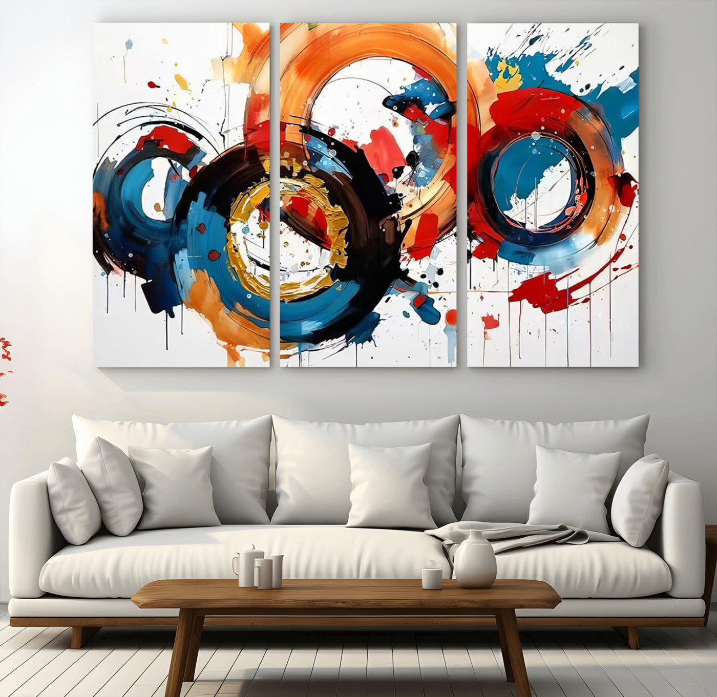 MGV-CV-48X32-3P - Abstract Wall Art, Rings Wall Art Canvas Print