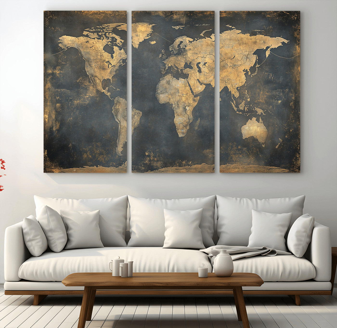 54473-MGV-CV-36X24-Push Pin World Map Canvas Print – Travel Tracker Wall Art for Couples, Perfect Anniversary Gift for Home or Office Decor