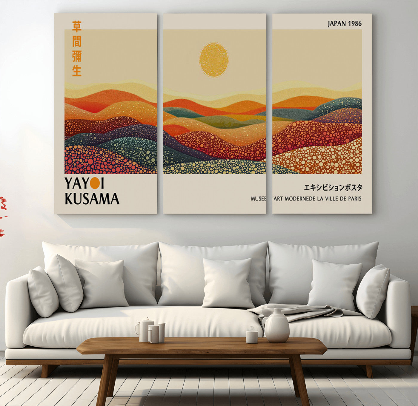 MGV-CV-48X32-3P - Yayoi Kusama Art Print Wall Decor – Yayoi Kusama Wabi Sabi Japanese Wall Art Print - Vibrant